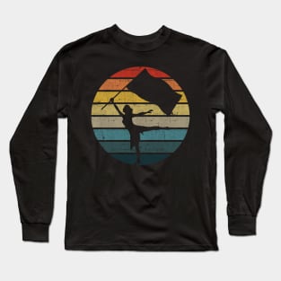 Colour Guard Silhouette On A Distressed Retro Sunset product Long Sleeve T-Shirt